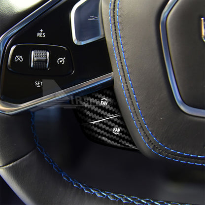 For Corvette C8 20-2023 Steering Wheel Button Cover White REAL HARD Carbon Fiber