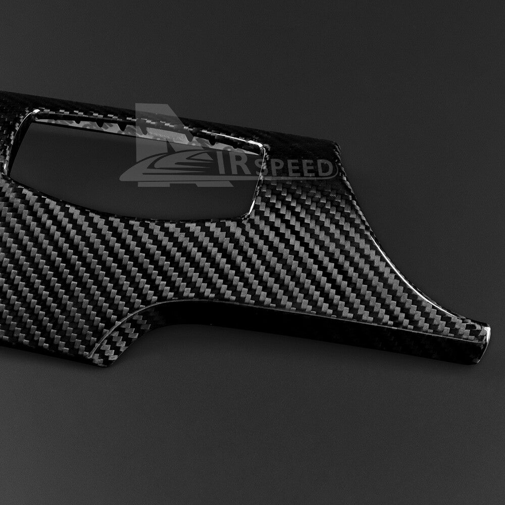 Black Dim Light Switch Cover REAL HARD Carbon Fiber For Ford Mustang 2015-2023 - detail view 7