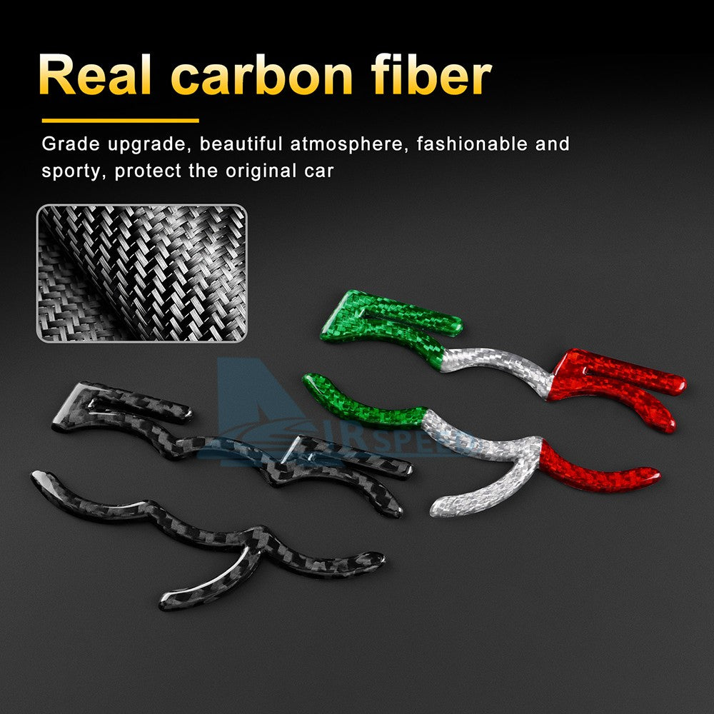 For Abarth 595 695 2012-2024 Italy Flag Carbon Fiber Co-Pilot Decor Stickers - detail view 5