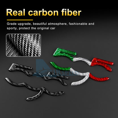 For Abarth 595 695 2012-2024 Italy Flag Carbon Fiber Co-Pilot Decor Stickers - detail view 5
