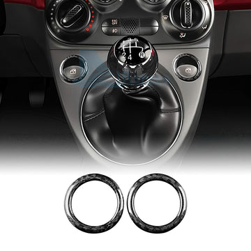 For Fiat 500 Abarth 595 2016-23 Real Hard Carbon Fiber Window Lift Switch Ring