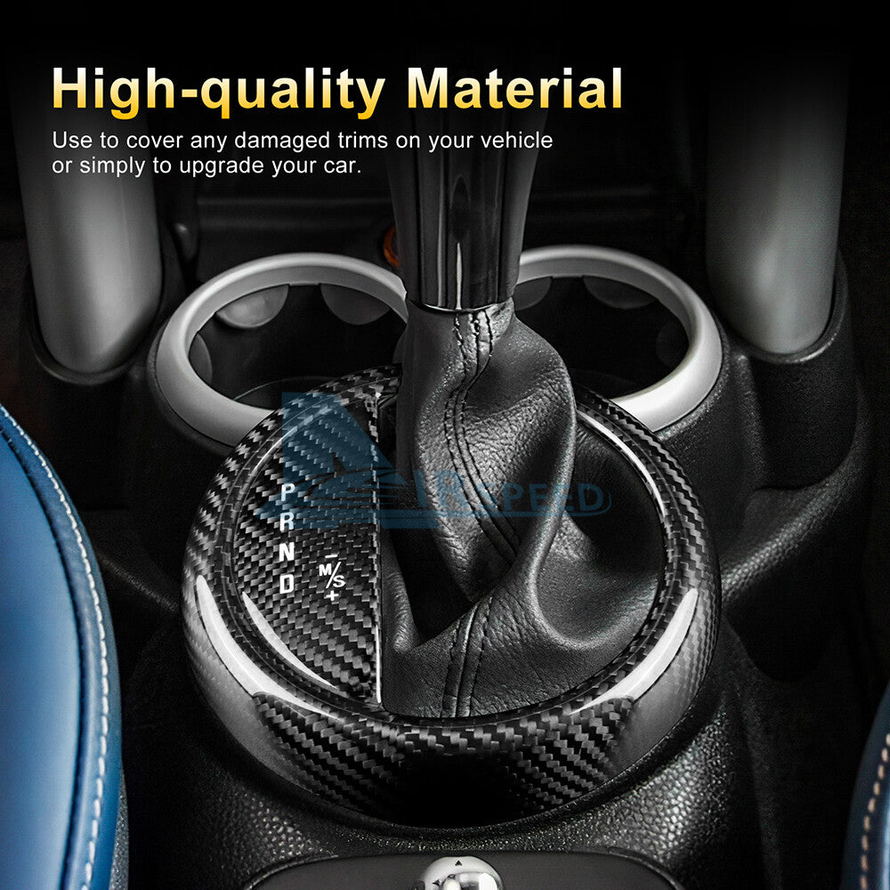 For Mini Cooper R50 R53 01-06 Real Carbon Fiber Center Console Gear Shift Panel - detail view 5