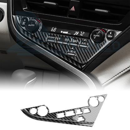 Style C Black Carbon Fiber Knob Frame for Toyota Camry 2018-2024 LHD - FREE GIFT