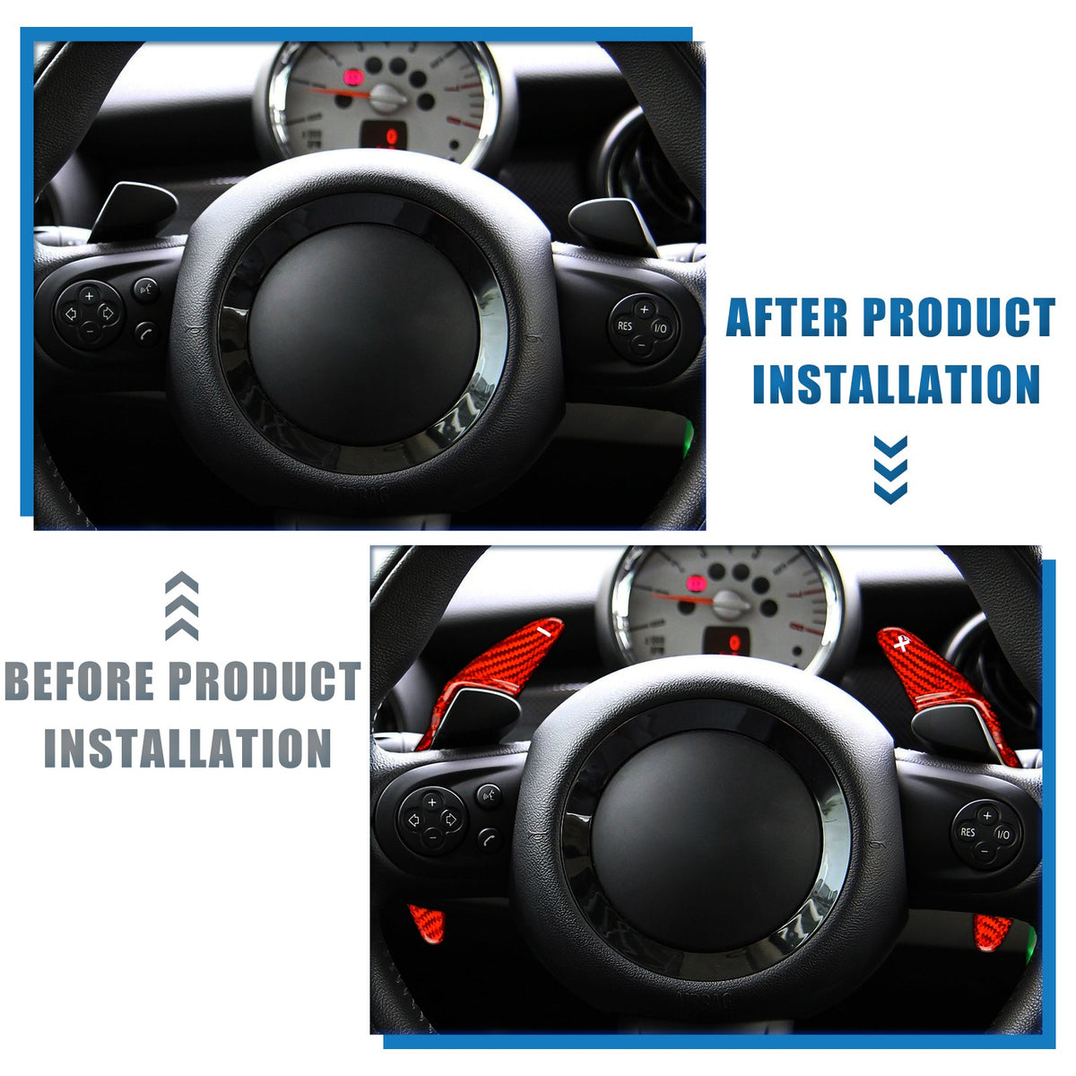 Carbon Fiber Steering Wheel Paddle Shifter For Mini R55 R56 R57 R58 R59 R60 R61 - detail view 4