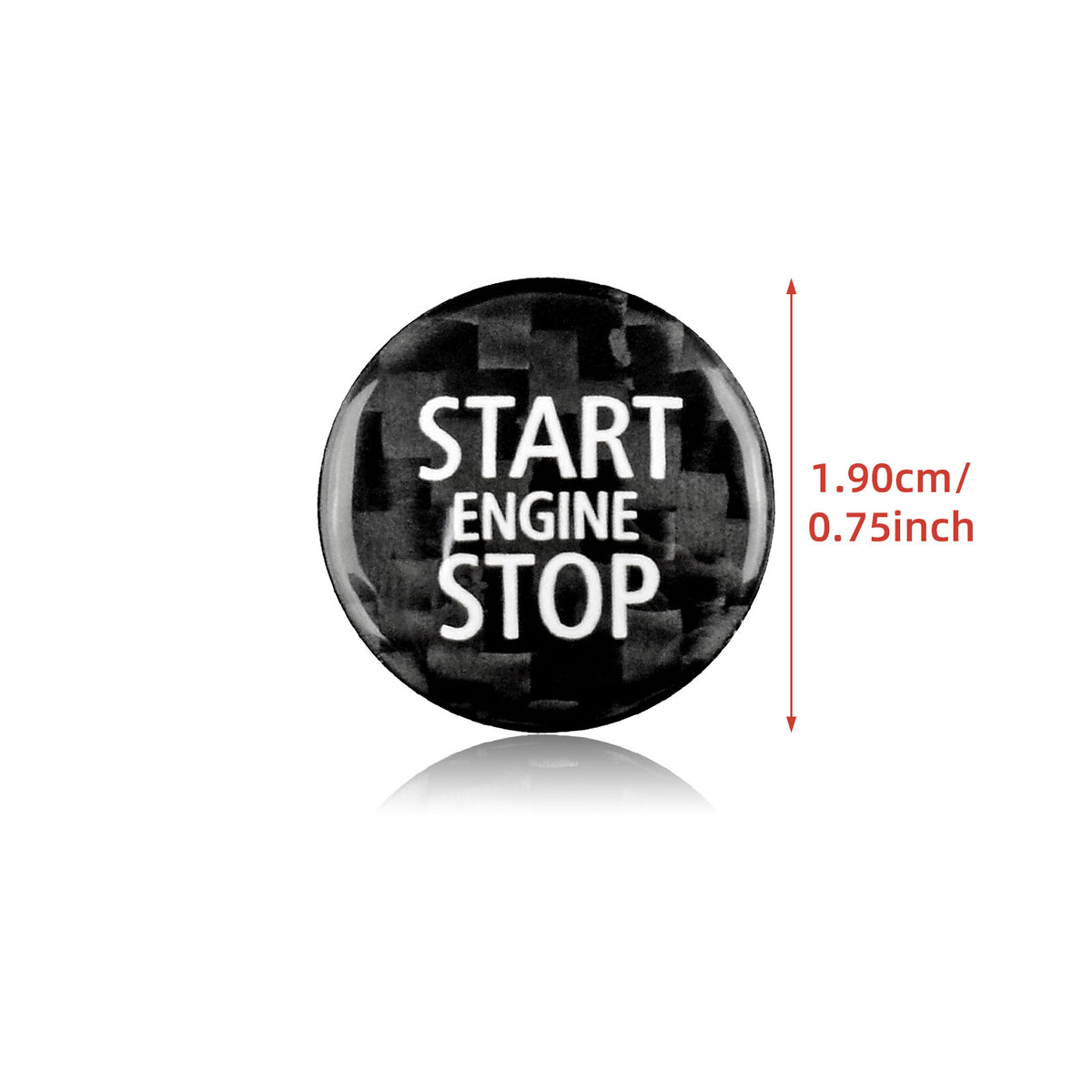 For BMW Mini R55 R56 R57 R58 07-15 Real Carbon Fiber Start Button Cover Sticker - detail view