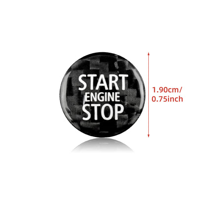 For BMW Mini R55 R56 R57 R58 07-15 Real Carbon Fiber Start Button Cover Sticker - detail view