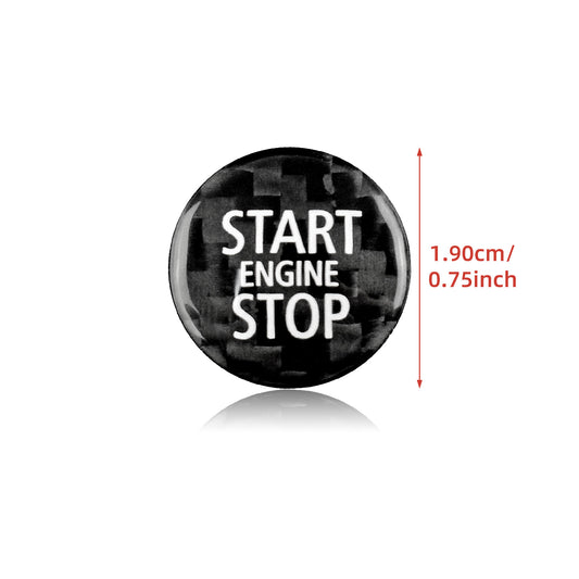 For BMW Mini R55 R56 R57 R58 07-15 Real Carbon Fiber Start Button Cover Sticker - detail view