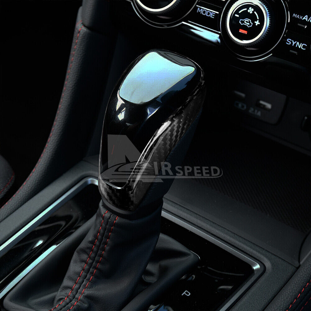 Carbon Fiber Gear Shift Knob Cover Trim for Subaru XV Forester Impreza Outback - detail view 4