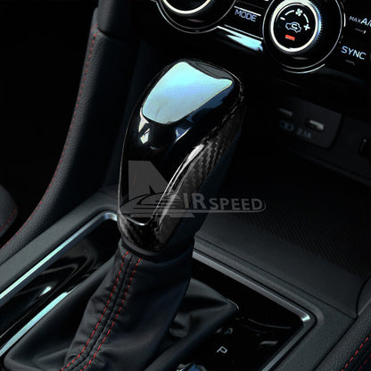 Carbon Fiber Gear Shift Knob Cover Trim for Subaru XV Forester Impreza Outback - detail view 4