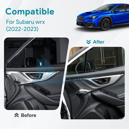 For Subaru WRX 2022-2026 REAL HARD Carbon Fiber Front Door Panel Cover Sticker - detail view 3