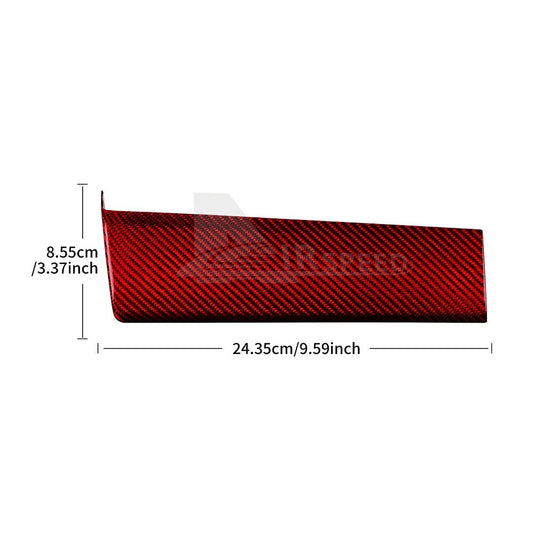 Red Front Dashboard Panel Cover REAL HARD Carbon Fiber For Subaru WRX 2022-2024 - detail view