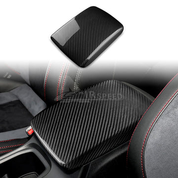 RRAL HARD Carbon Fiber Black Center Armrest Box Cover For Subaru WRX 2022-2023