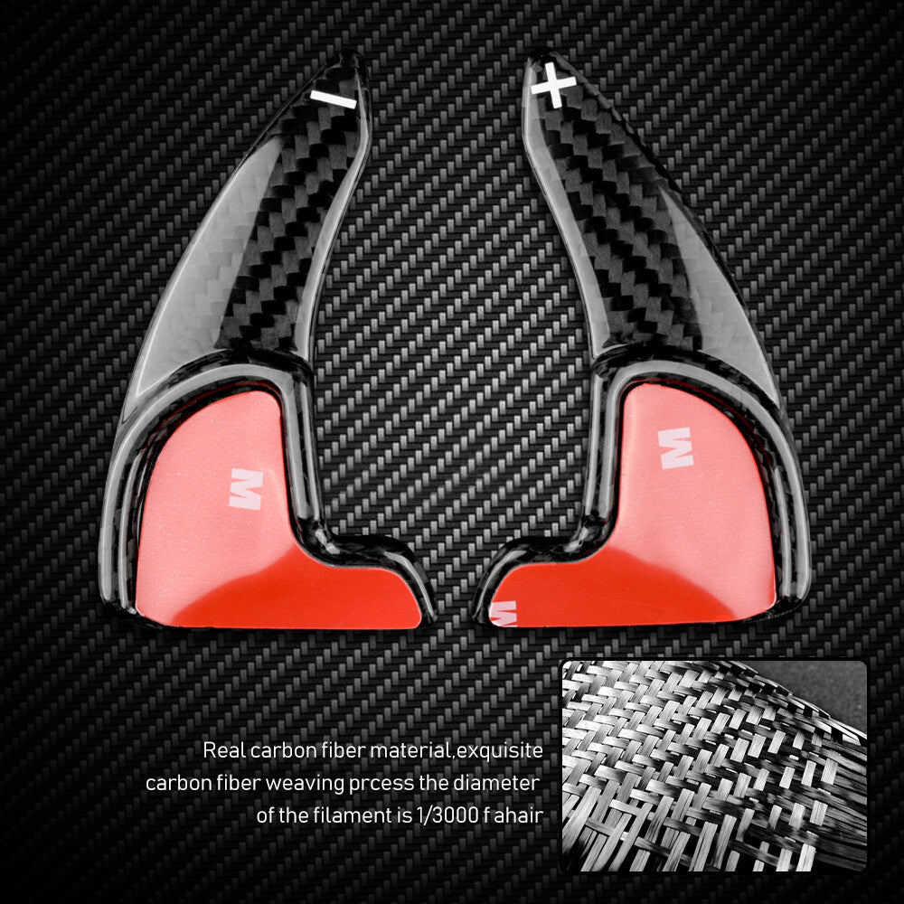 Carbon Fiber Steering Wheel Paddle Shifter Cover For Challenger Charger Durango