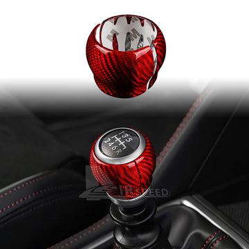 For Subaru WRX STI 22-2023 Gear Shift Knob Cover REAL HARD RED Carbon Fiber RED
