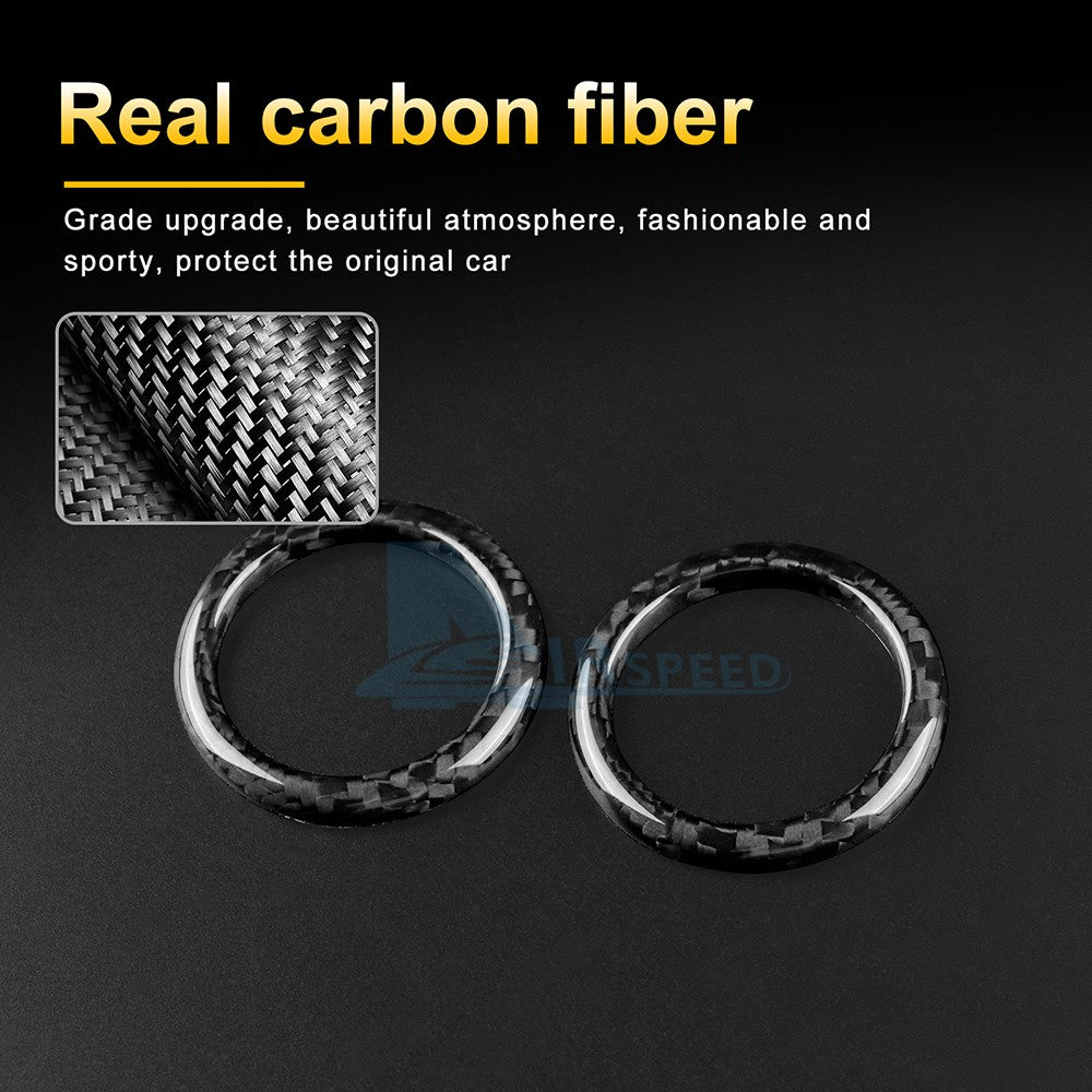 For Fiat 500 Abarth 595 2016-23 Real Hard Carbon Fiber Window Lift Switch Ring - detail view 6