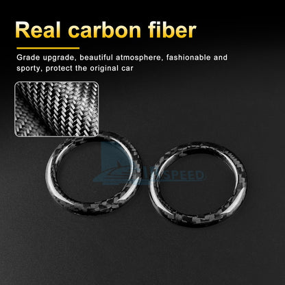 For Fiat 500 Abarth 595 2016-23 Real Hard Carbon Fiber Window Lift Switch Ring - detail view 6