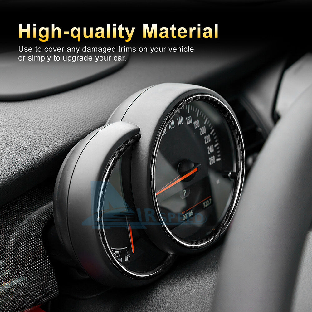 Black Speed Indicator Cover REAL HARD Carbon Fiber For Mini F54 F55 F56 F57 F60 - detail view 4
