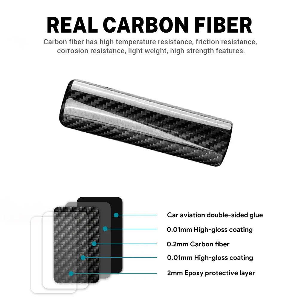 Hard Carbon Fiber Handbrake Grip Cover For Mazda CX-3 2014-2019 Protective Rod - detail view 3