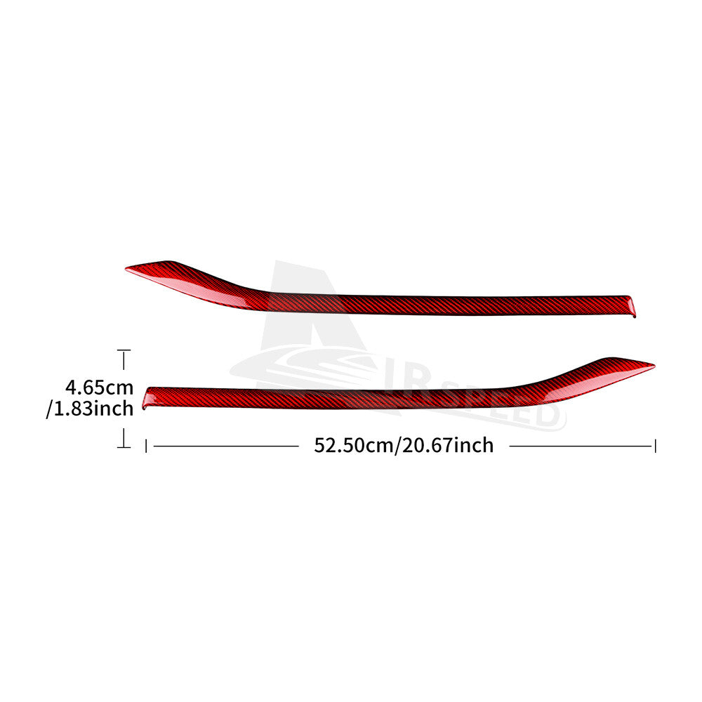 For Subaru WRX STI 22-23 RED Door Handle Strip Cover REAL HARD Carbon Fiber 2PCS - detail view