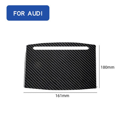 For Audi A6 A7 S6 S7 12-18 Water Cup Holder Cover Plate Trim Black Carbon Fiber（U.S. Stock）