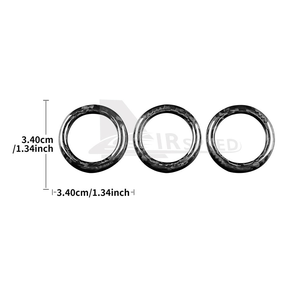 Carbon Fiber Warning Light Button Cover for FIAT 500 2008-2023 Abarth 595 12-23 - detail view