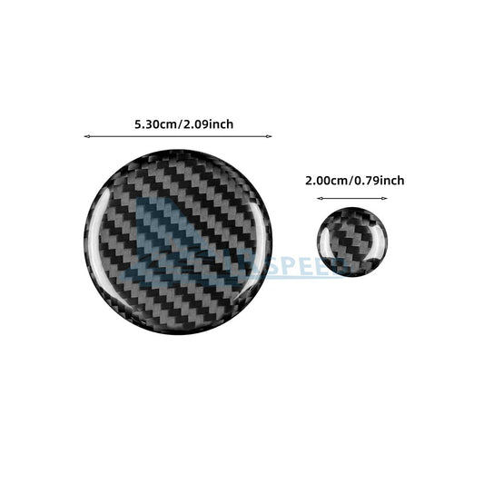Car Center Volume Button Stickers Black Carbon Fiber for Mazda 3 Axela 2019-2026 - detail view
