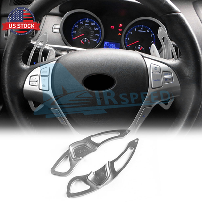 For Hyundai Genesis Coupe 09-2011 Steering Wheel Paddle Shifter Extension Silver - FREE GIFT