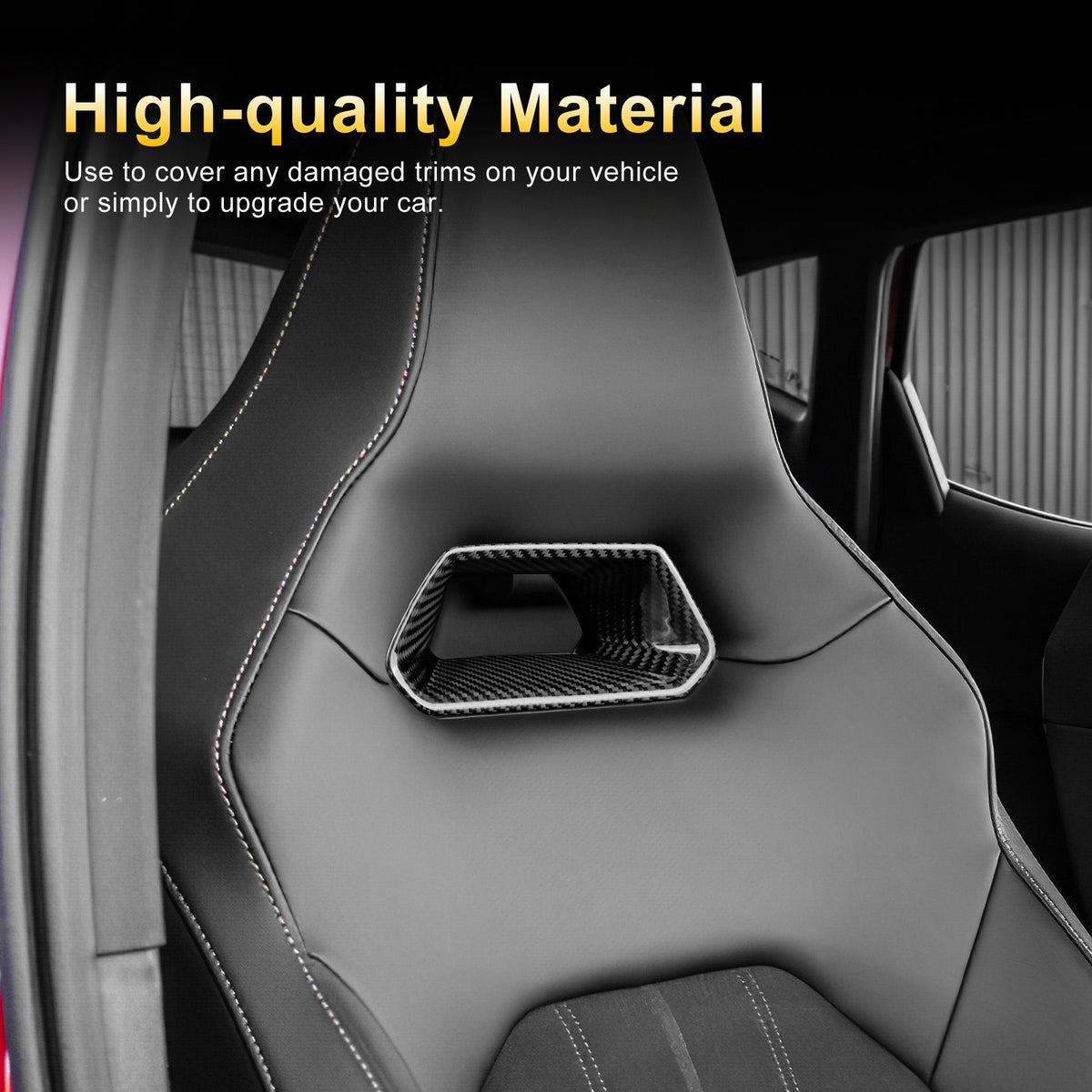 For SEAT Born Ateca Leon 21-2025 Car Seat Frame Interior Trim Cover Carbon Fiber - detail view 5