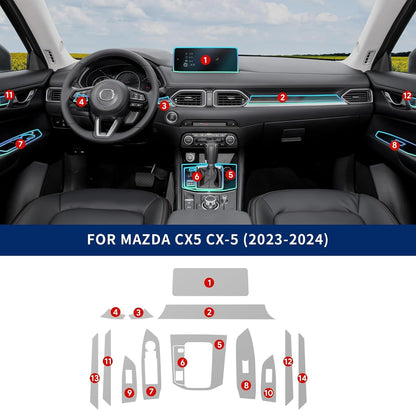 For Mazda CX-5 23-25 LHD 14PCS TPU Interior Film 2 Buttons 1 Hole - FREE GIFT