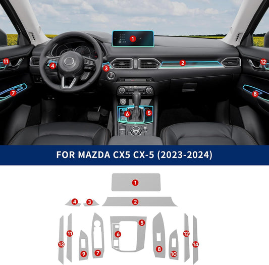 For Mazda CX-5 23-25 LHD 14PCS TPU Interior Film 2 Buttons 1 Hole - FREE GIFT