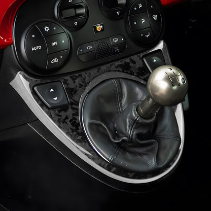 Forged Carbon Fiber Gear Shift Frame Cover for FIAT 500 08-15 Abarth 595 12-15 - detail view 5