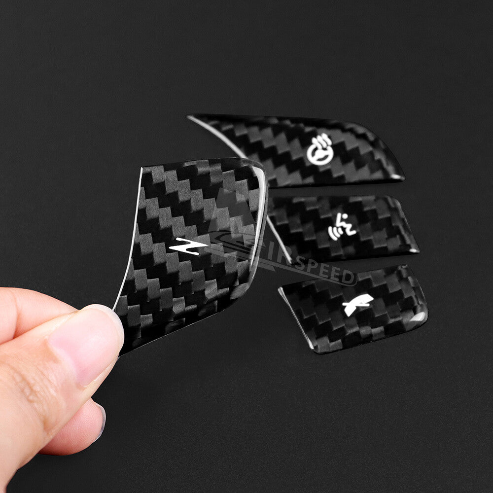 For Corvette C8 20-2023 Steering Wheel Switch Panel Cover REAL HARD Carbon Fiber