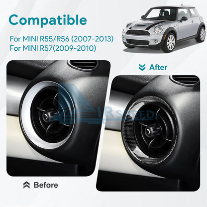 For Mini R55 R56 2007-2013 R57 2009-2010 REAL HARD Carbon Air Vent Outlet Cover - detail view