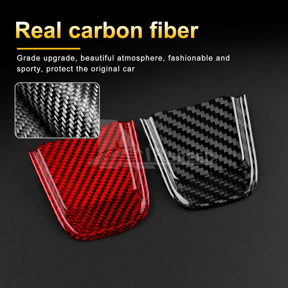 Real Hard Carbon Fiber Steering Wheel Chin Cover Sticker For Fiat 500 2020-2023 - detail view 5