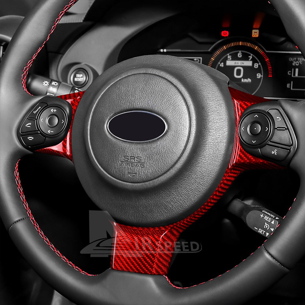 Steering Wheel Frame Cover RED HARD Carbon Fiber for Subaru BRZ Toyota 86 17-23 - detail view 7