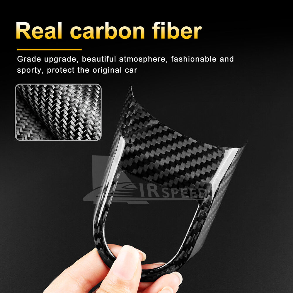 For MINI F55 F56 F60 2022-2023 Steering Wheel Cover REAL HARD Carbon Fiber BLACK - detail view 7