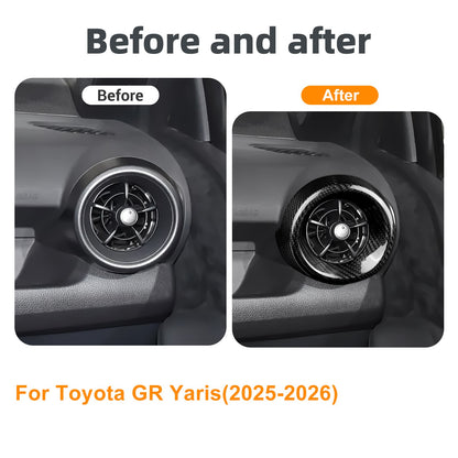 Black Carbon Fiber Passenger Side Air Outlet Cover for Toyota GR Yaris 2025-2026 - detail view 4