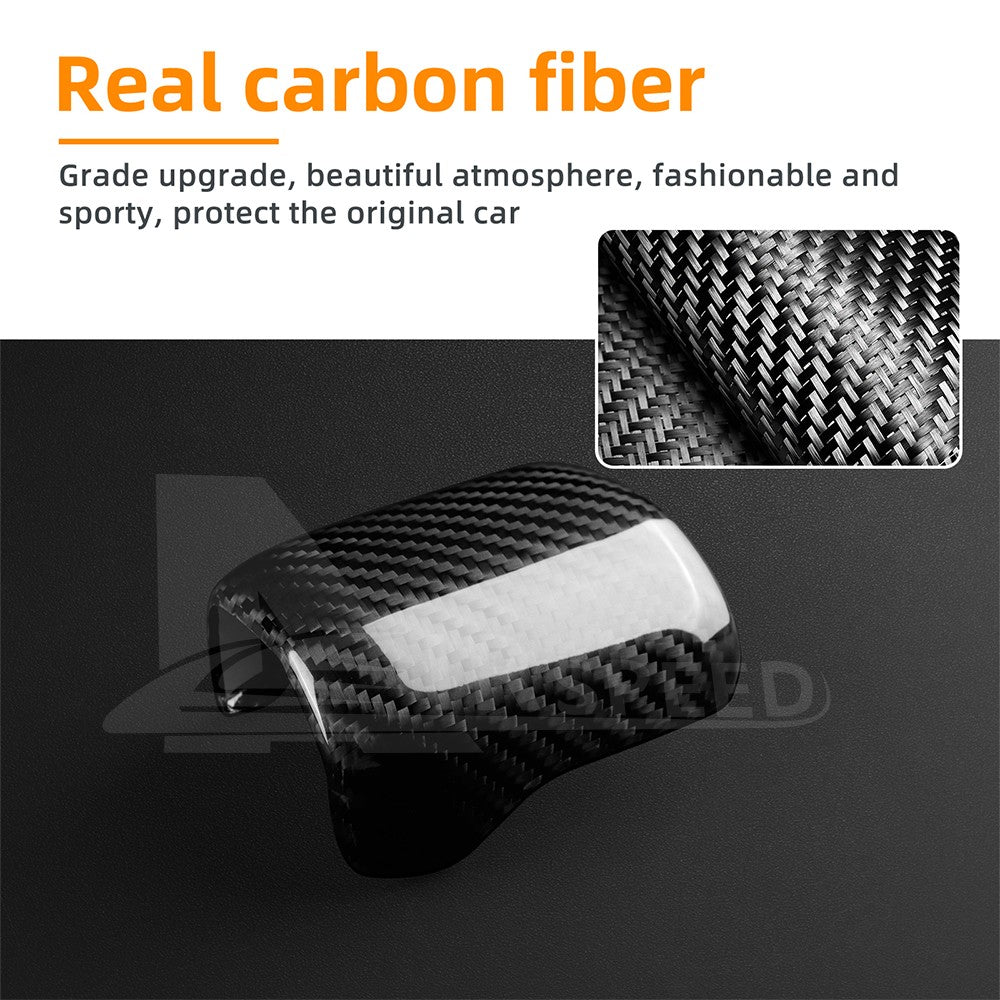 For Ford F-150 2021-2025 Center Console Gear Shift Head Cover Black Carbon Fiber - detail view 6