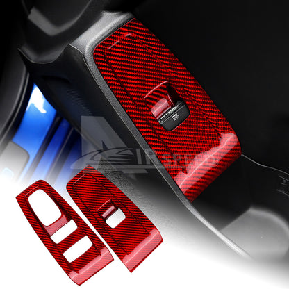 Red Window Control Button Cover HARD Carbon Fiber For Subaru BRZ GR86 2021-2023 - product view