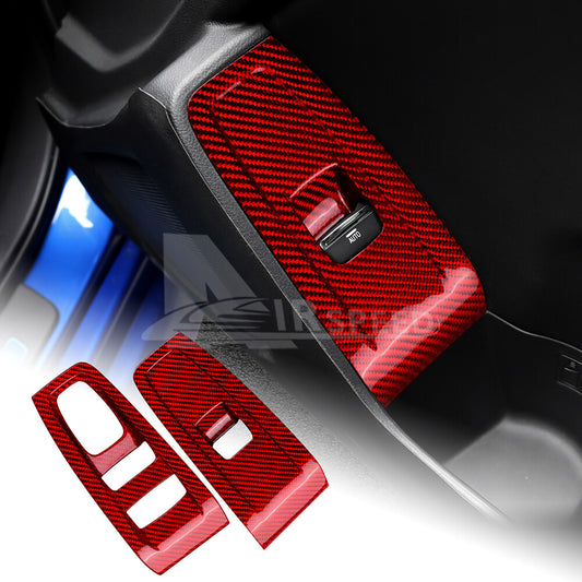 Red Window Control Button Cover HARD Carbon Fiber For Subaru BRZ GR86 2021-2023 - product view