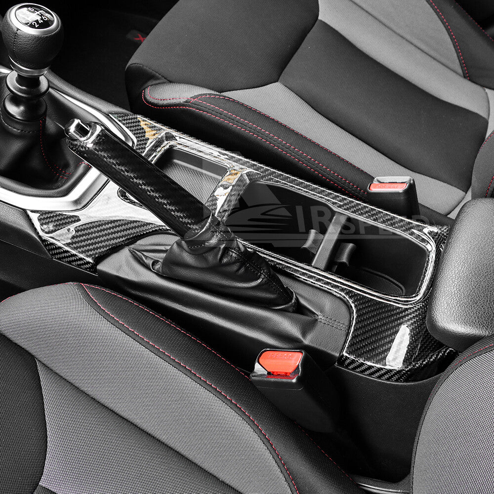 For Subaru WRX STI 2022-2023 Gear Shift Panel REAL HARD Carbon Fiber Cover BLACK - detail view 6