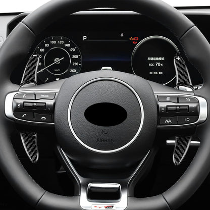 Real Carbon Fiber For Kia K5 2020-2025 Steering Wheel Paddle Shifter Extension - detail view 6