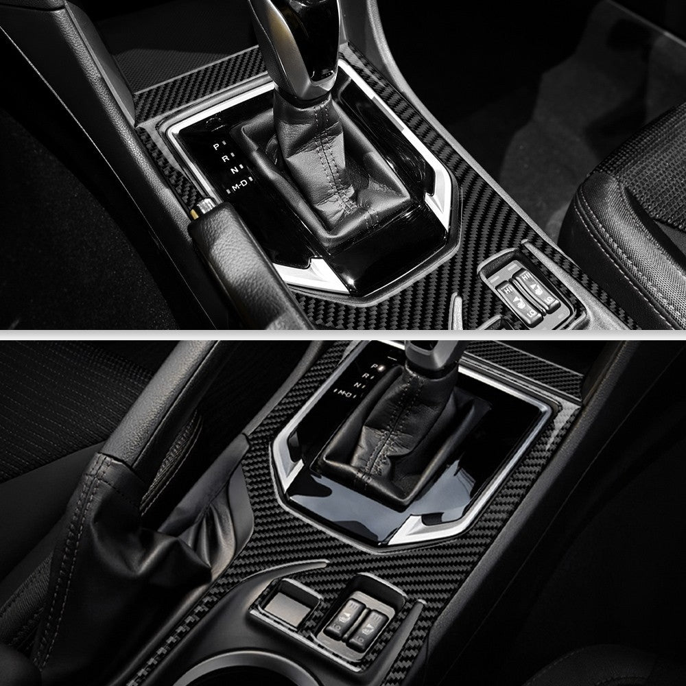 Black Car Gear Shift Panel Sticker Carbon Fiber For Subaru Impreza 2017-2019（U.S. Stock）