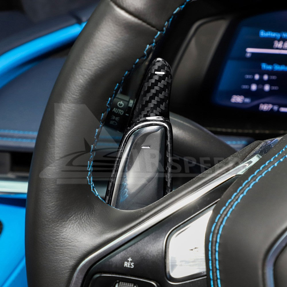 For Corvette C8 2020-2023 Carbon Fiber Steering Wheel Paddle Shifter Extension