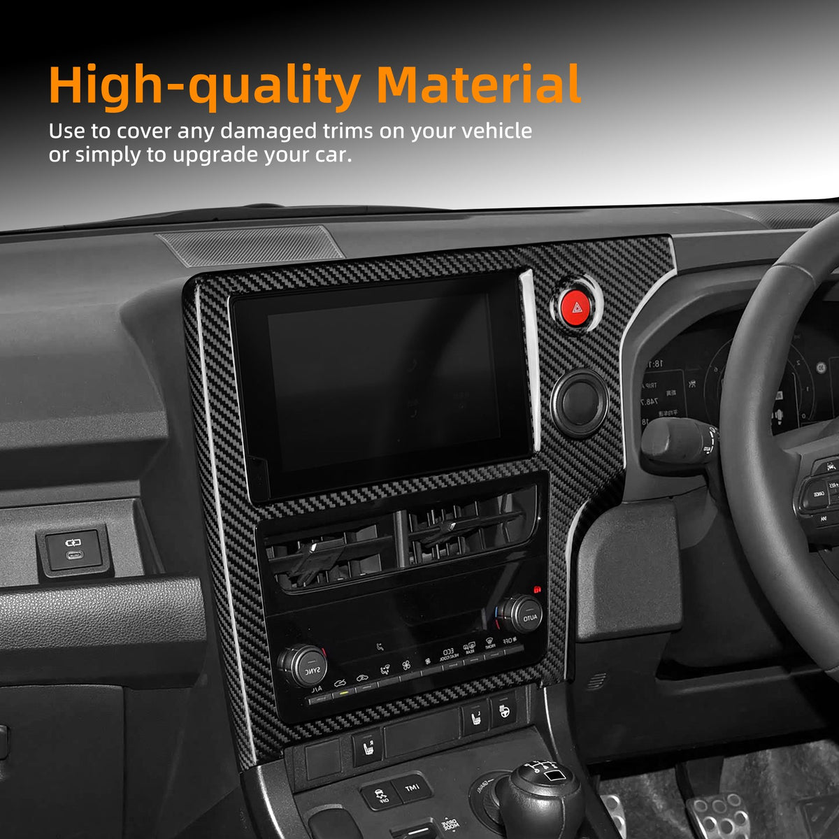 Center Navigation Screen Frame Cover Carbon FIber For Toyota GR Yaris 2025-2026 - detail view 6