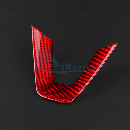 RED REAL HARD Carbon Fiber Steering Wheel Panel Cover For Tesla Model 3 2024 - detail view 5