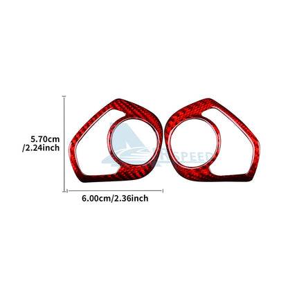 Steering Wheel Button Frame Cover Red Hard Carbon Fiber for BRZ Toyota 86 17-25 - detail view