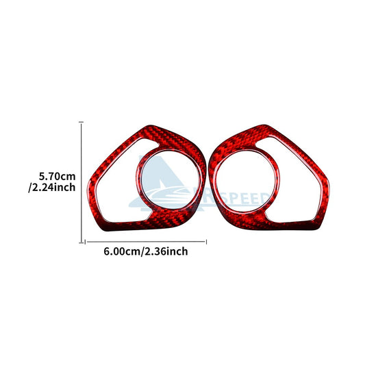 Steering Wheel Button Frame Cover Red Hard Carbon Fiber for BRZ Toyota 86 17-25 - detail view