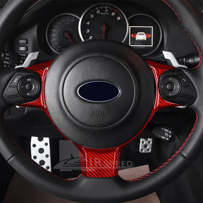 Steering Wheel Frame Cover RED HARD Carbon Fiber for Subaru BRZ Toyota 86 17-23 - detail view 6