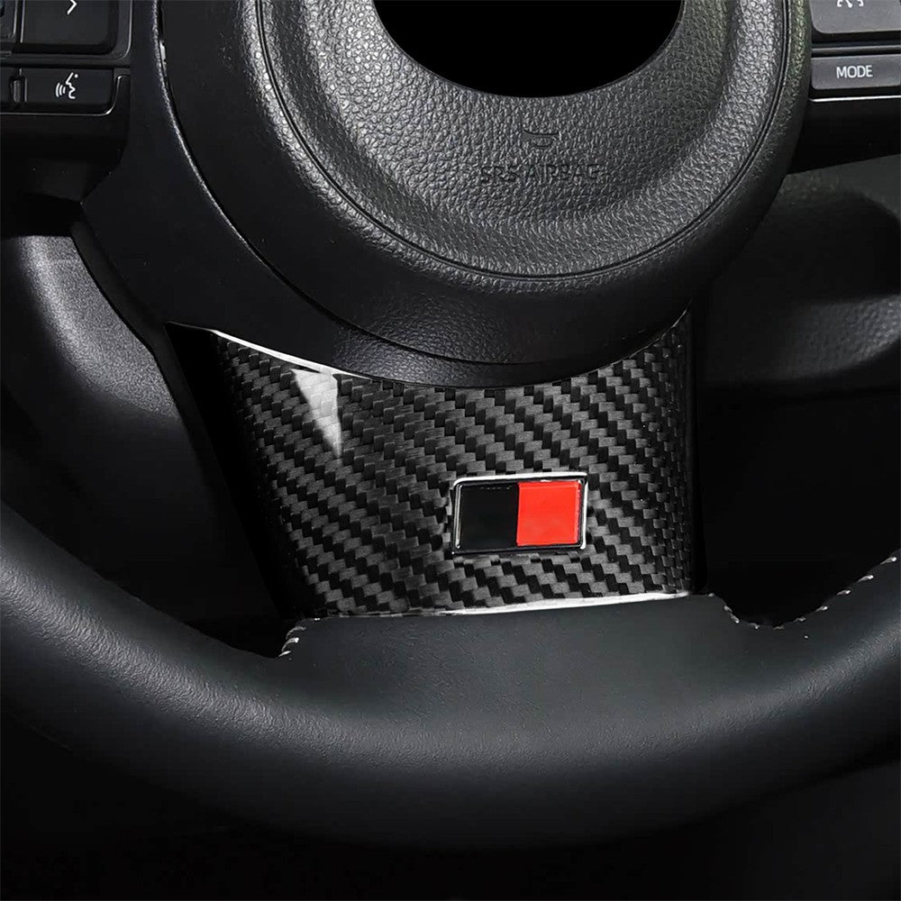 Black Carbon Fiber Car Steering Wheel Chin Cover for Toyota GR Yaris 2020-2026 - detail view 7